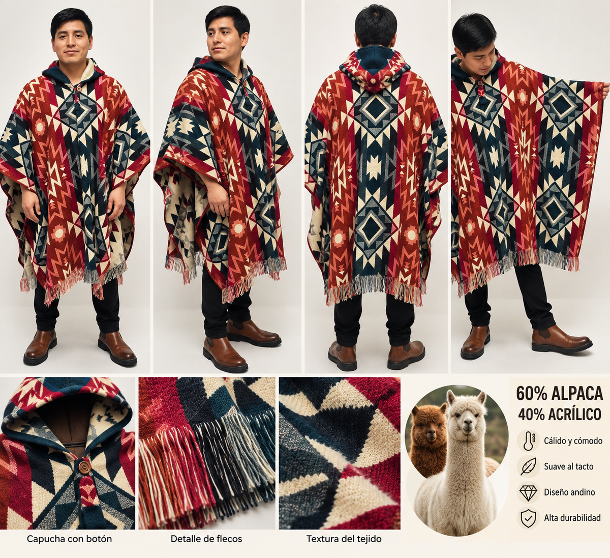 Ponchos con capucha Ecuatoriano