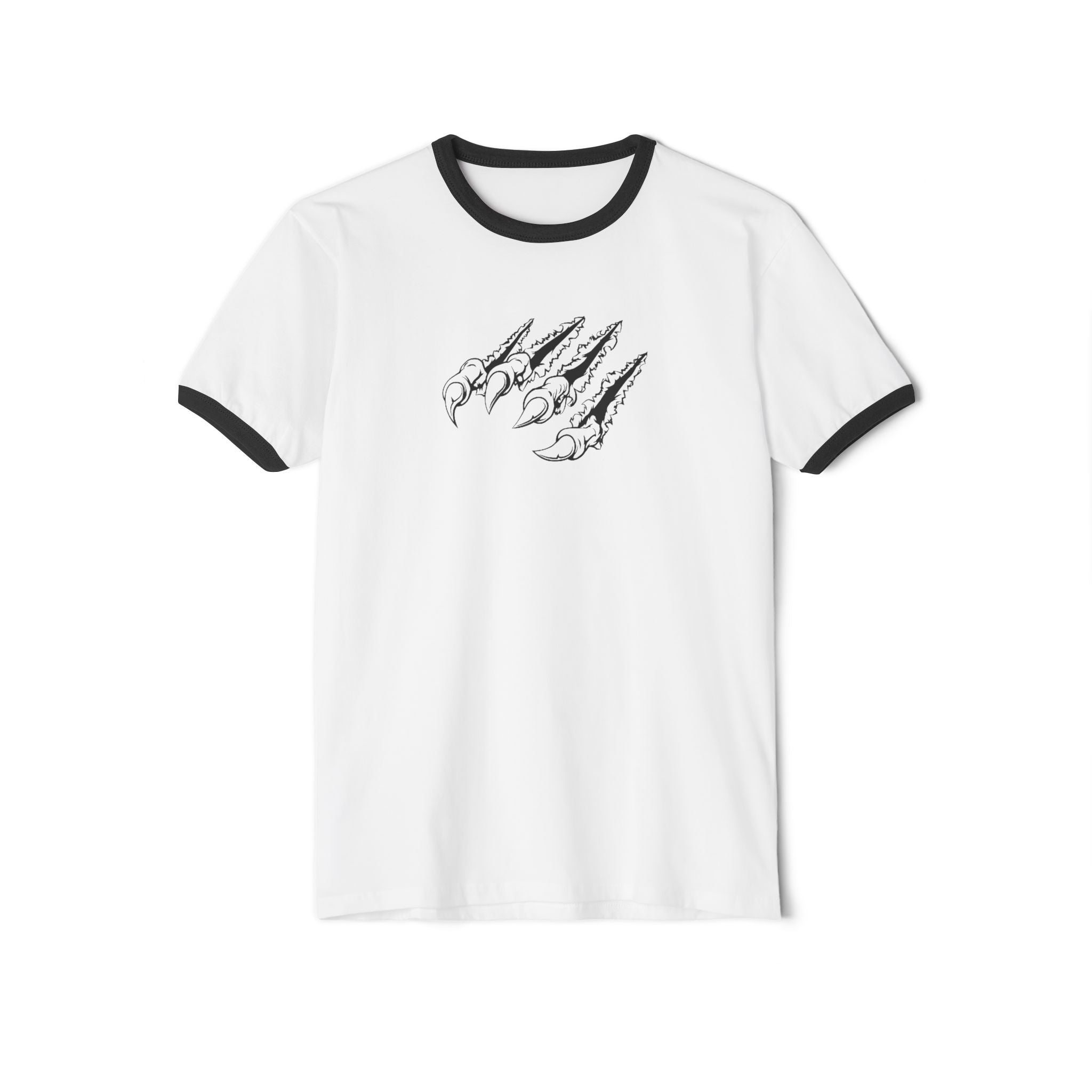 Tiger Claw Ringer T-Shirt — Vintage Roaring Tiger Graphic