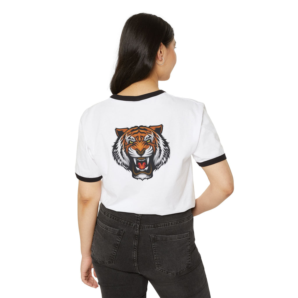 Tiger Claw Ringer T-Shirt — Vintage Roaring Tiger Graphic