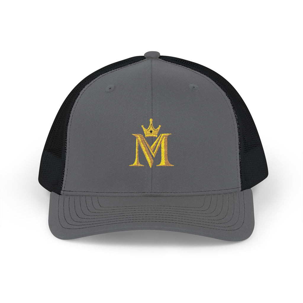Embroidered Gold Crown M Trucker Cap