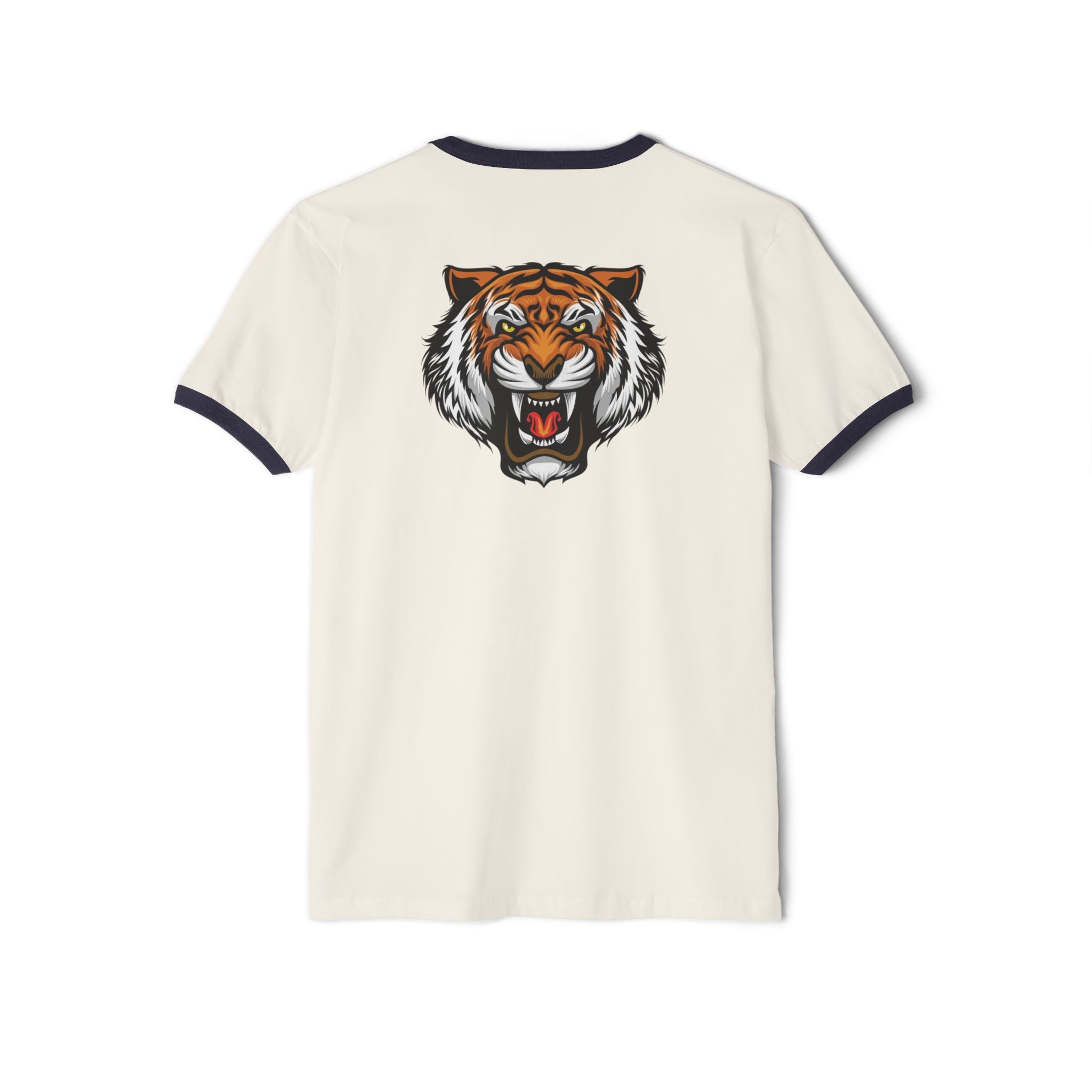 Tiger Claw Ringer T-Shirt — Vintage Roaring Tiger Graphic