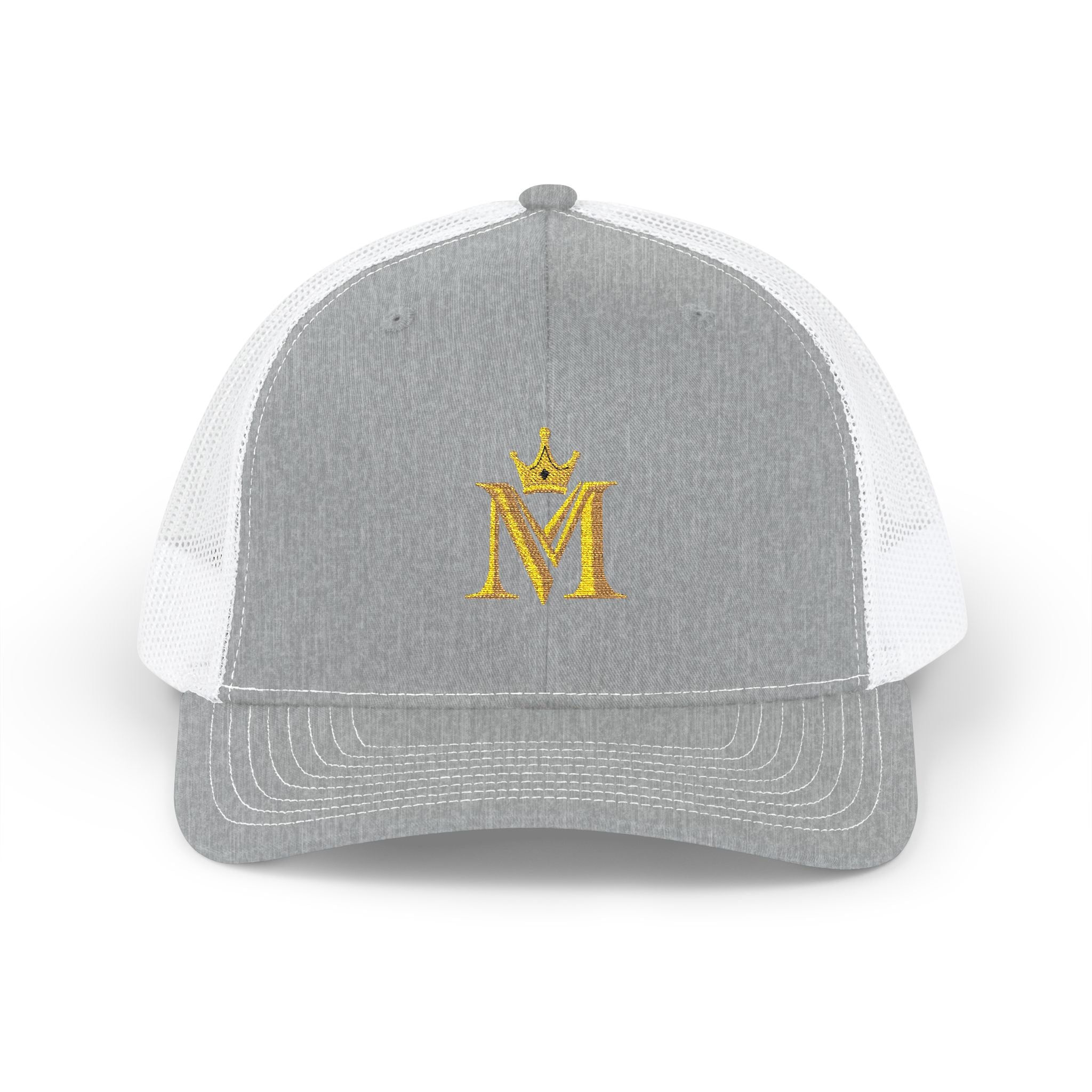 Embroidered Gold Crown M Trucker Cap