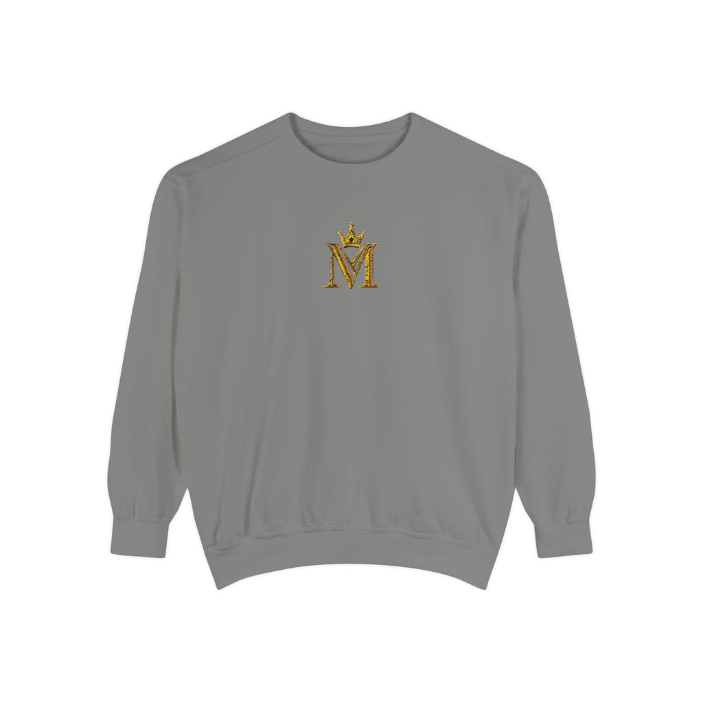 Embroidered Gold Crown 'M' Sweatshirt — Monogram Crewneck