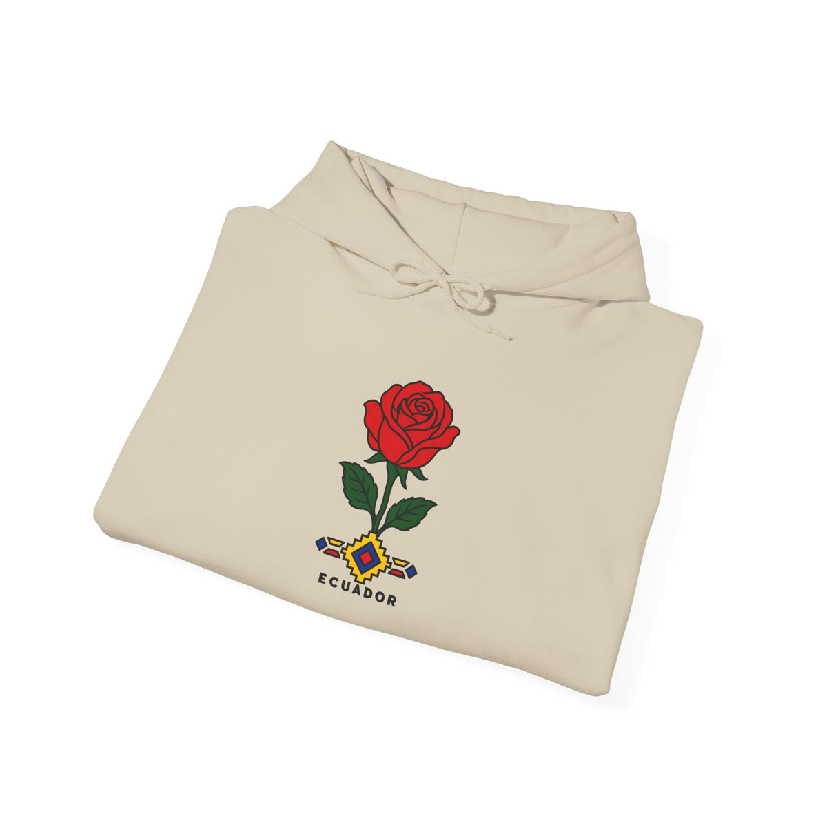 Rose Graphic Hoodie — 'Freedom' Floral Chest Print with Sleeve Lettering