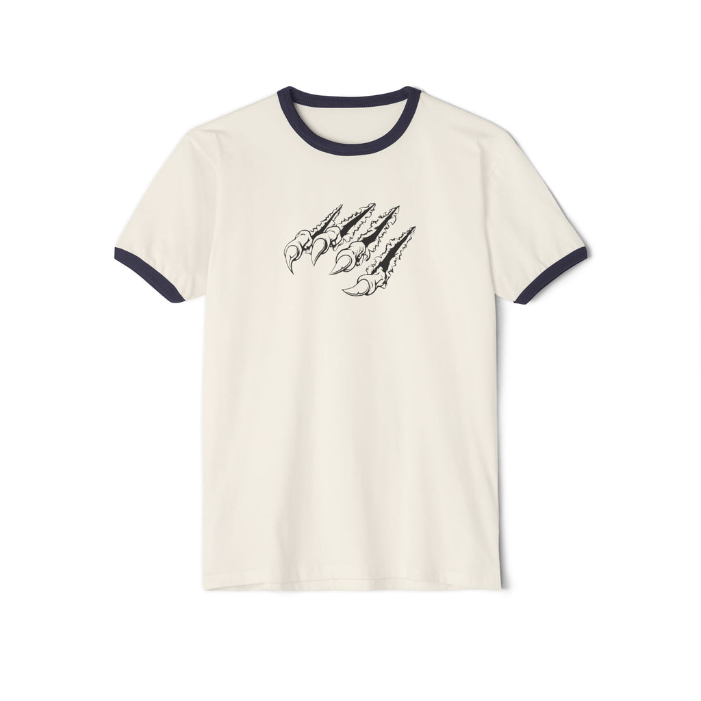 Tiger Claw Ringer T-Shirt — Vintage Roaring Tiger Graphic
