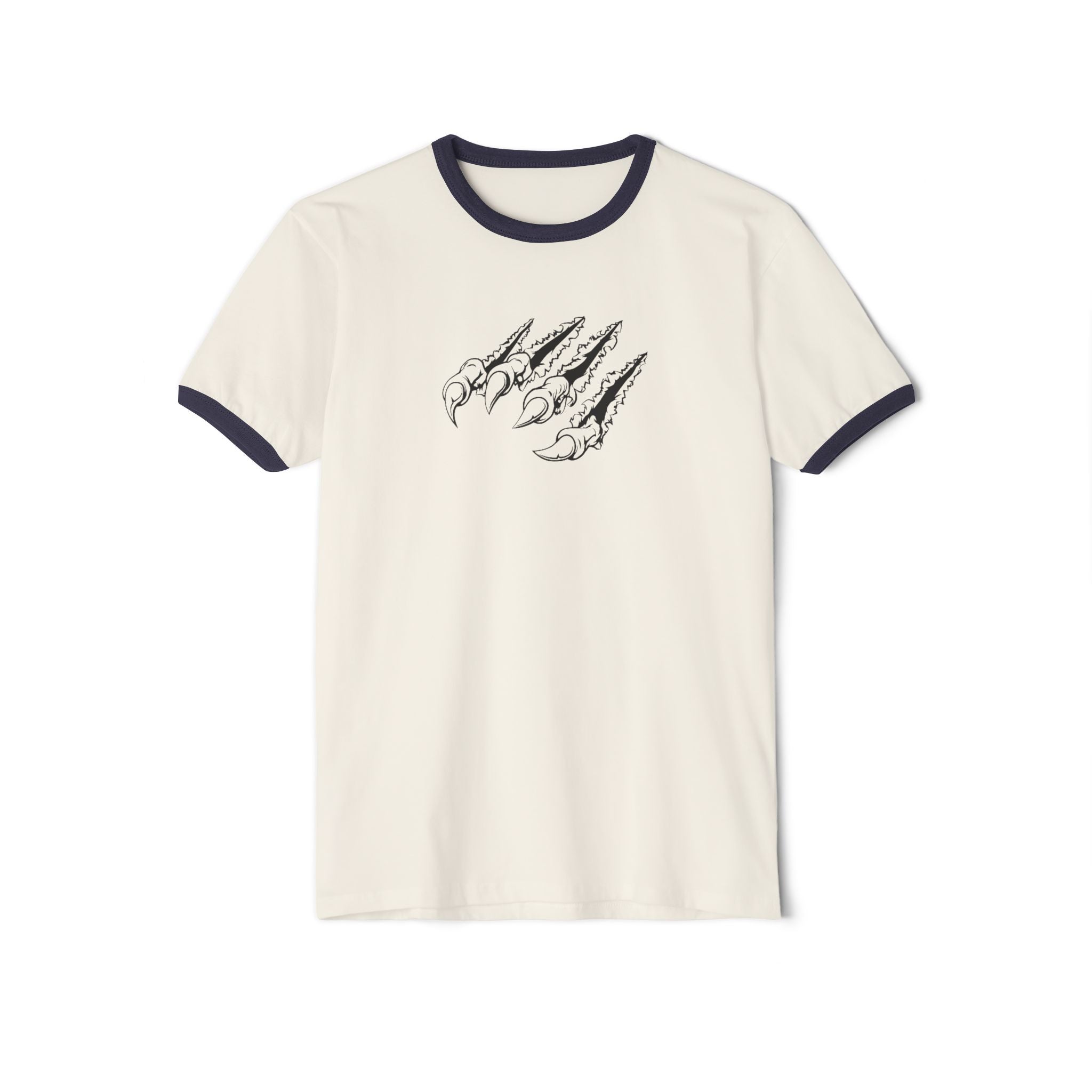 Tiger Claw Ringer T-Shirt — Vintage Roaring Tiger Graphic