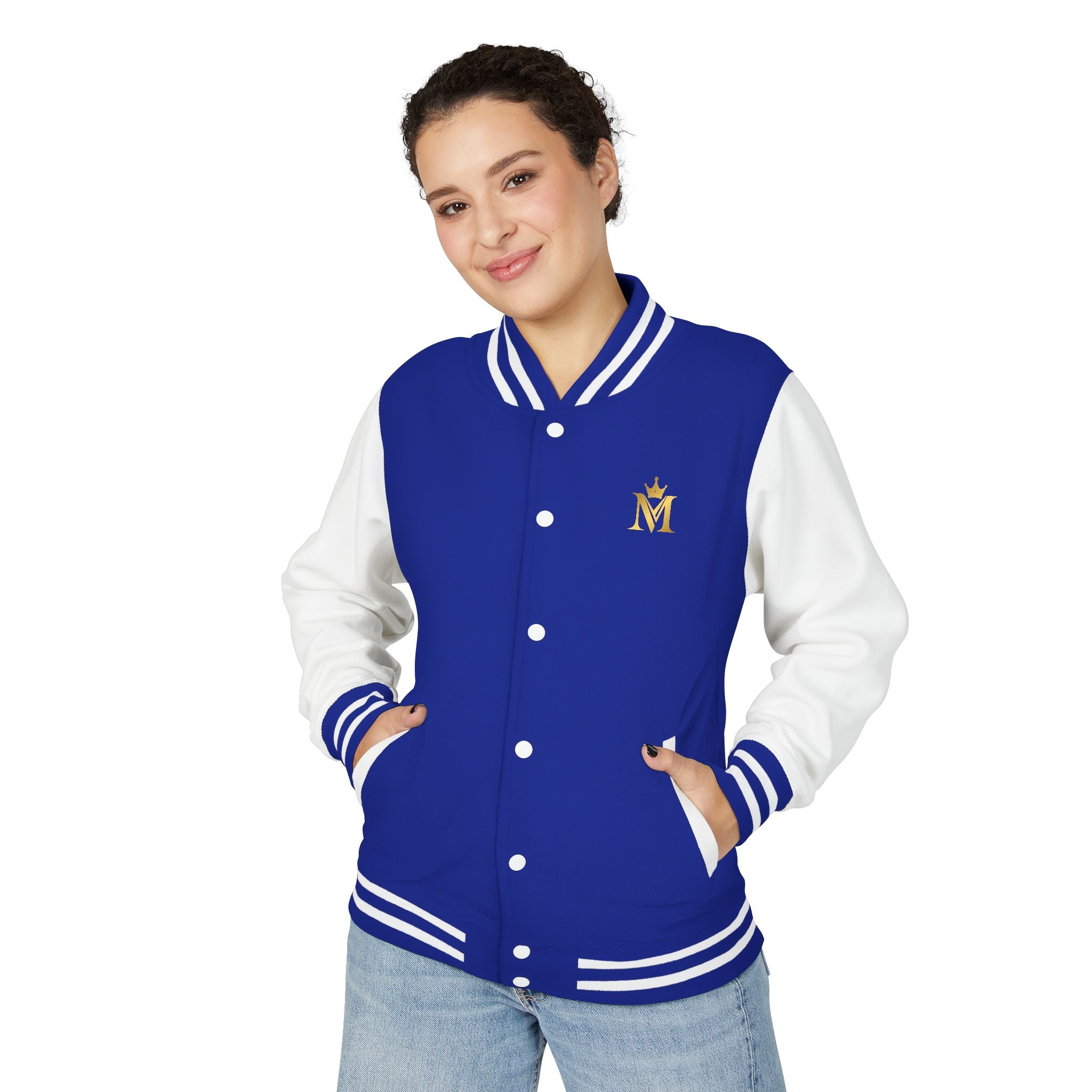Pink Tiger Letterman Jacket — Varsity Bomber with King M Crest