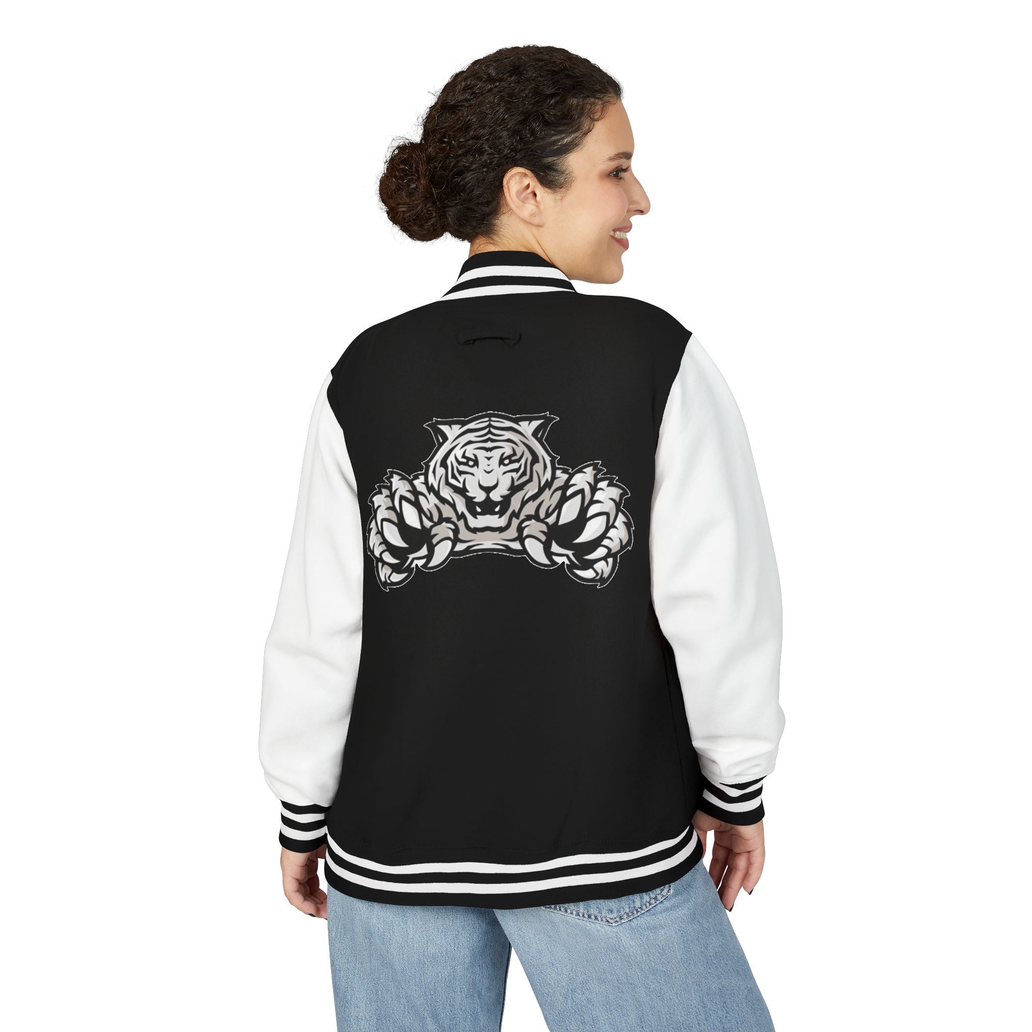 Pink Tiger Letterman Jacket — Varsity Bomber with King M Crest