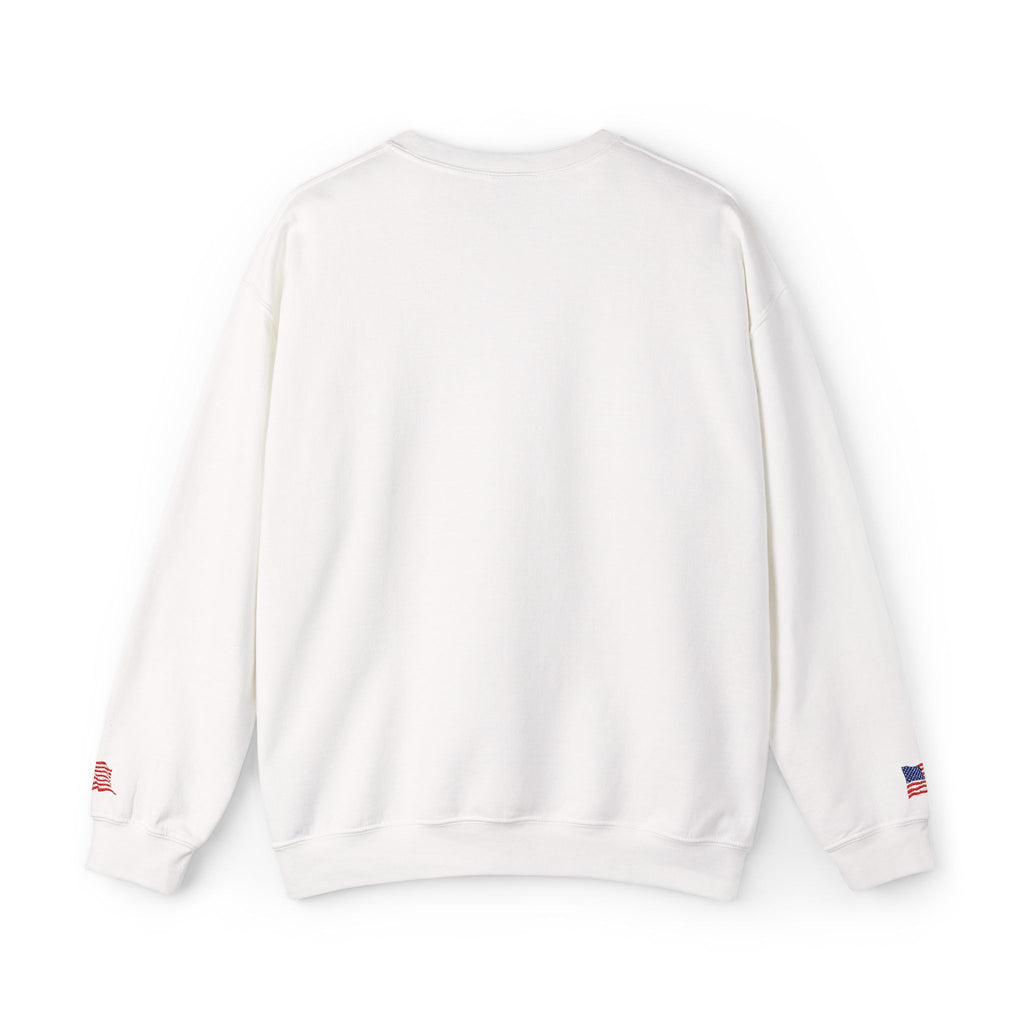Crown 'M' White Crewneck Sweatshirt — Minimal Gold Monogram Pullover