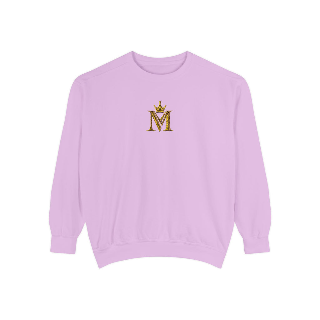 Embroidered Gold Crown 'M' Sweatshirt — Monogram Crewneck