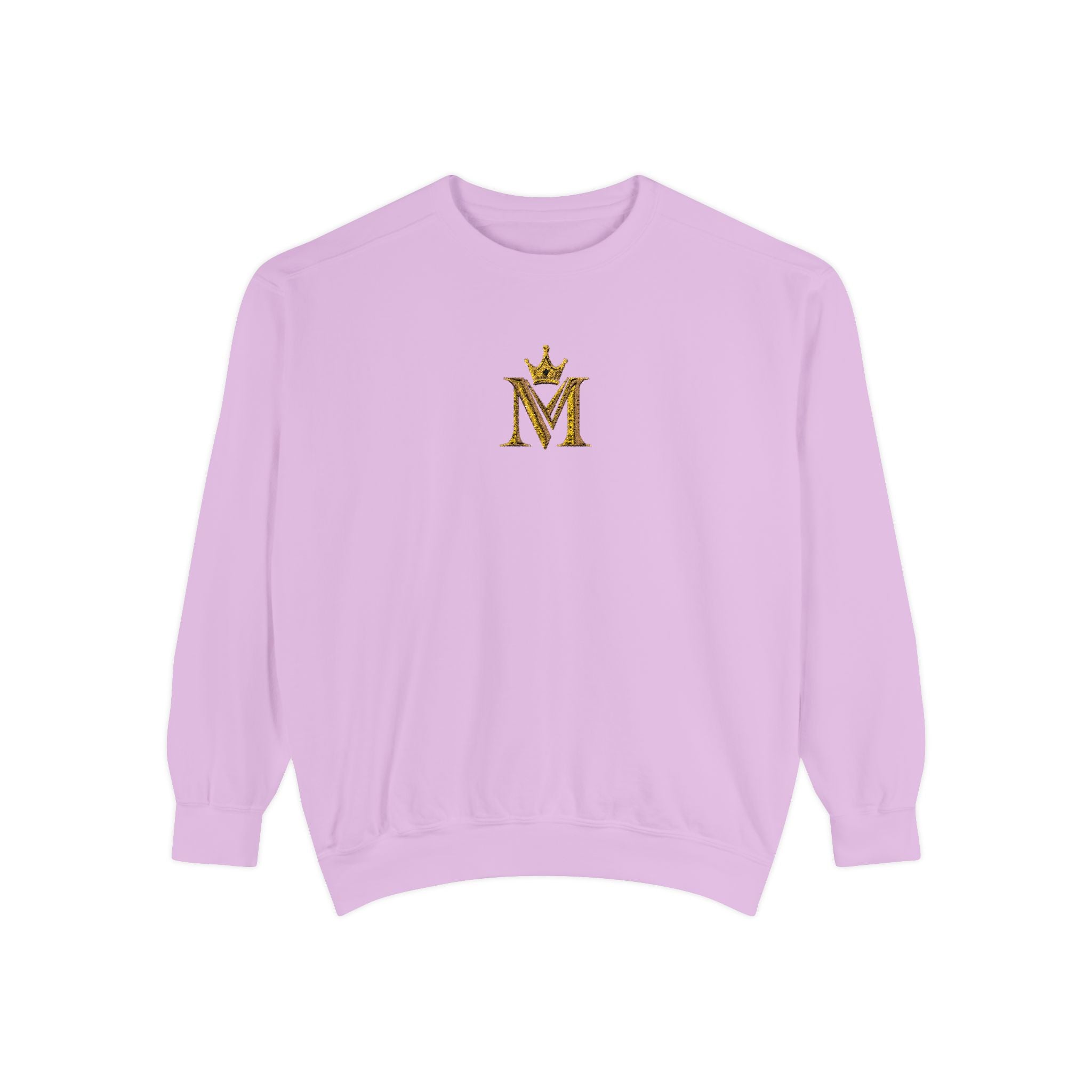 Embroidered Gold Crown 'M' Sweatshirt — Monogram Crewneck