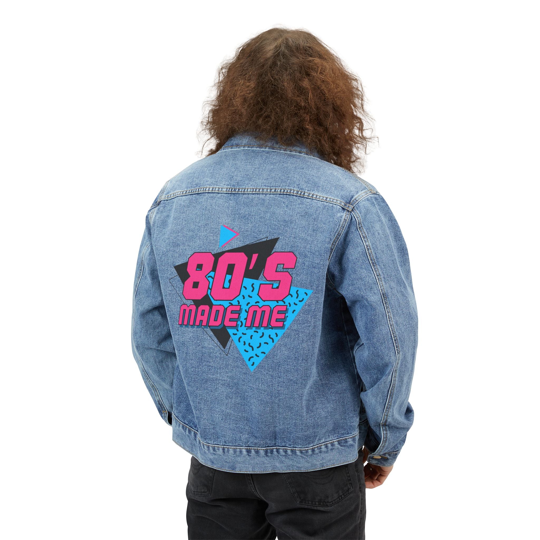 Denim Jacket — '80s Made Me Retro Graphic Back Print