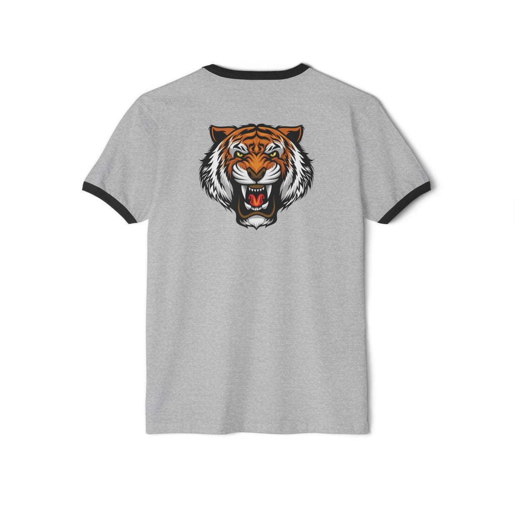 Tiger Claw Ringer T-Shirt — Vintage Roaring Tiger Graphic