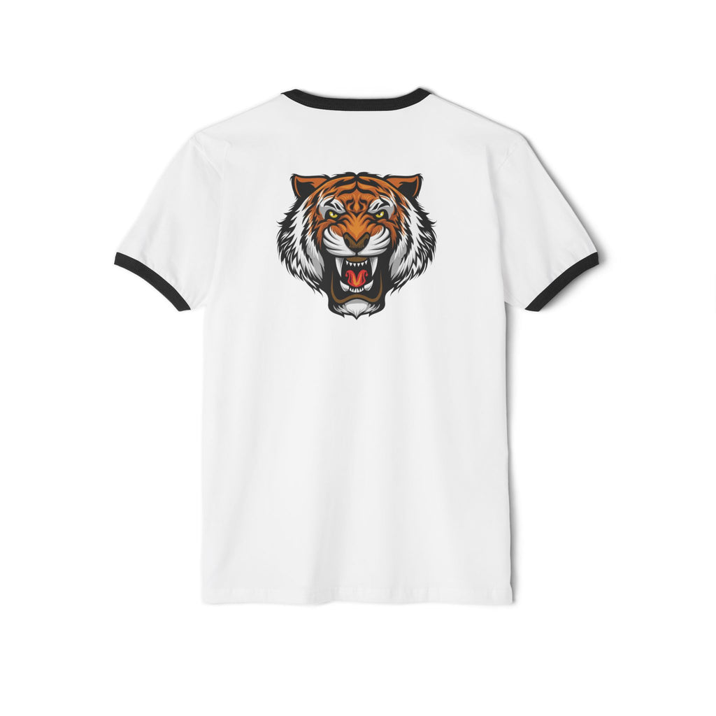 Tiger Claw Ringer T-Shirt — Vintage Roaring Tiger Graphic