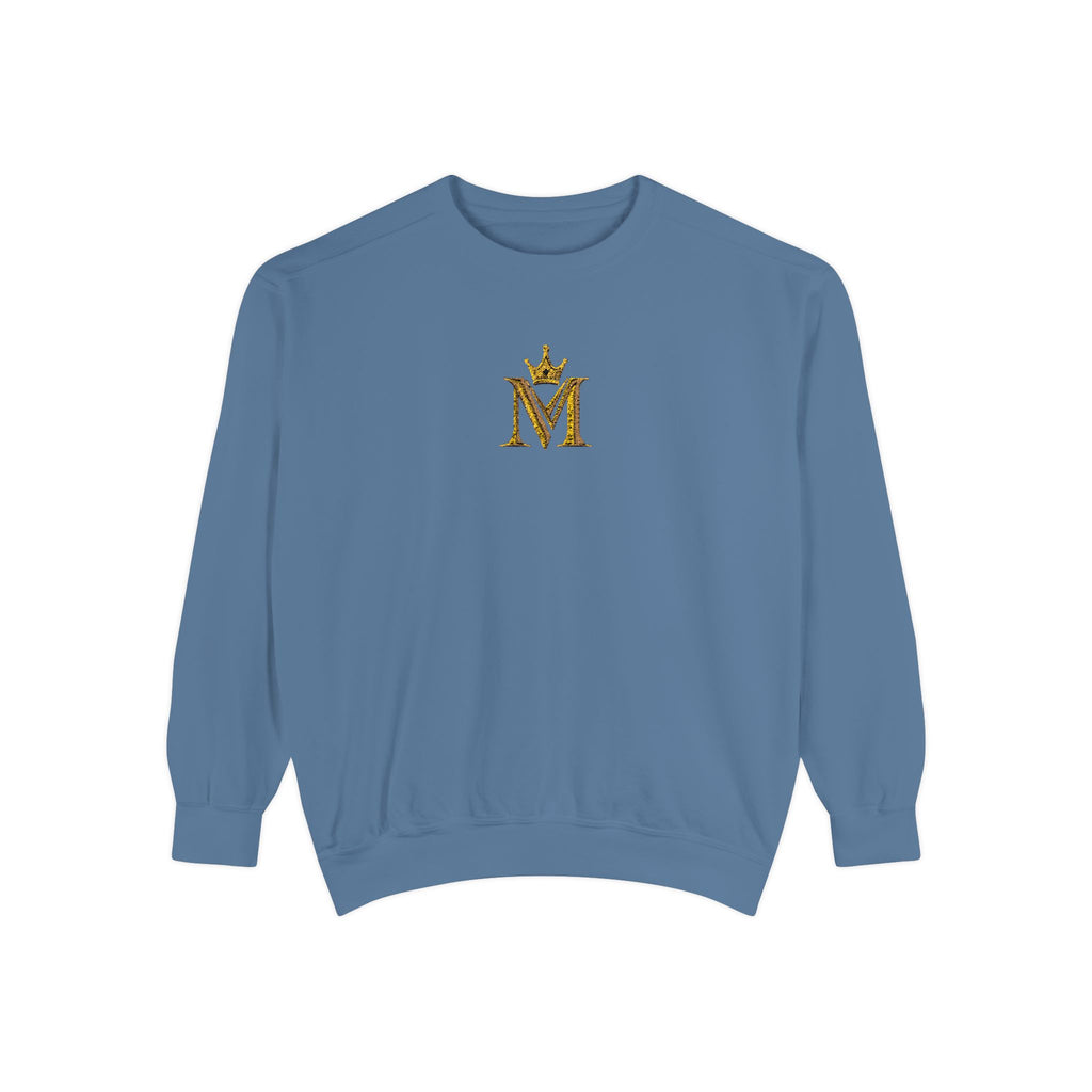 Embroidered Gold Crown 'M' Sweatshirt — Monogram Crewneck