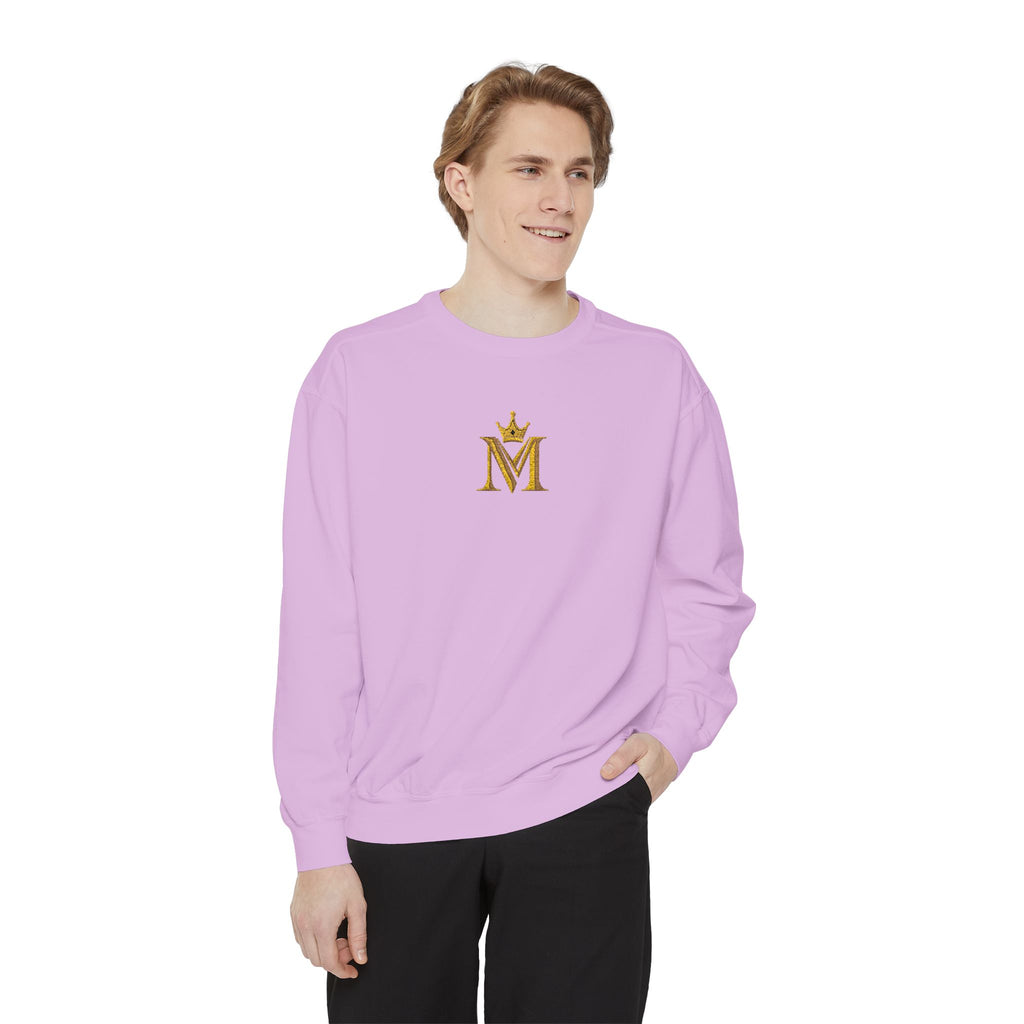 Embroidered Gold Crown 'M' Sweatshirt — Monogram Crewneck