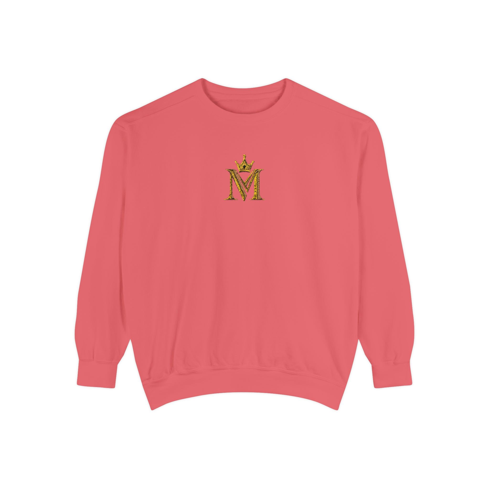 Embroidered Gold Crown 'M' Sweatshirt — Monogram Crewneck