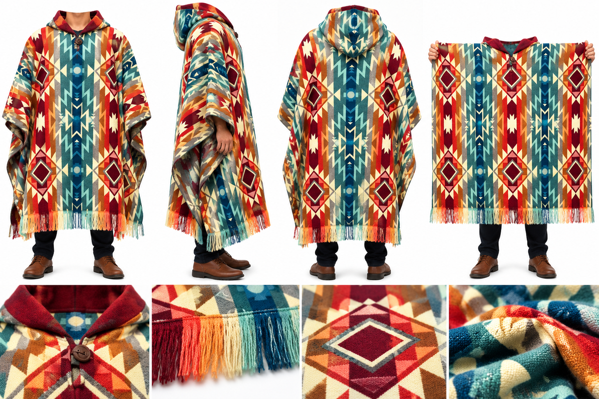 Ponchos Ecuatorianos con lana de alpaca