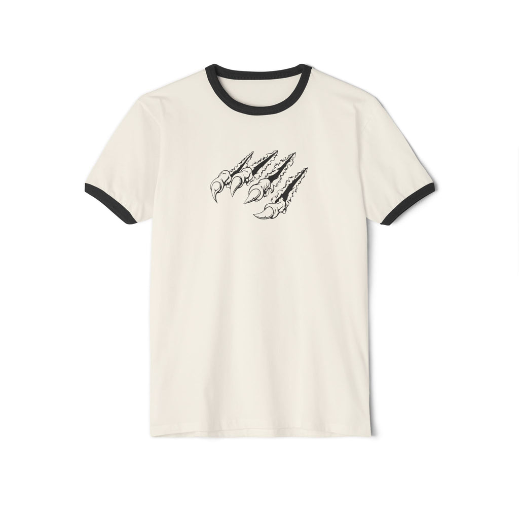 Tiger Claw Ringer T-Shirt — Vintage Roaring Tiger Graphic