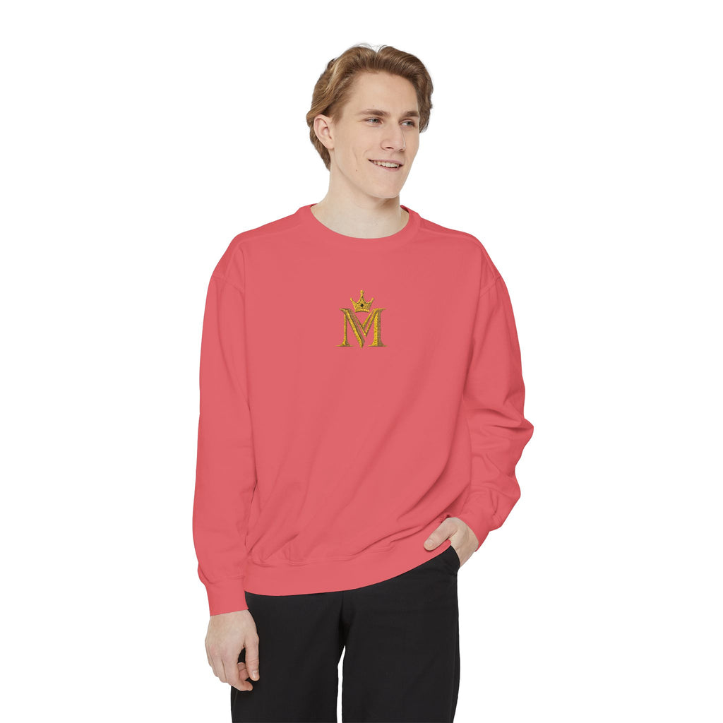 Embroidered Gold Crown 'M' Sweatshirt — Monogram Crewneck