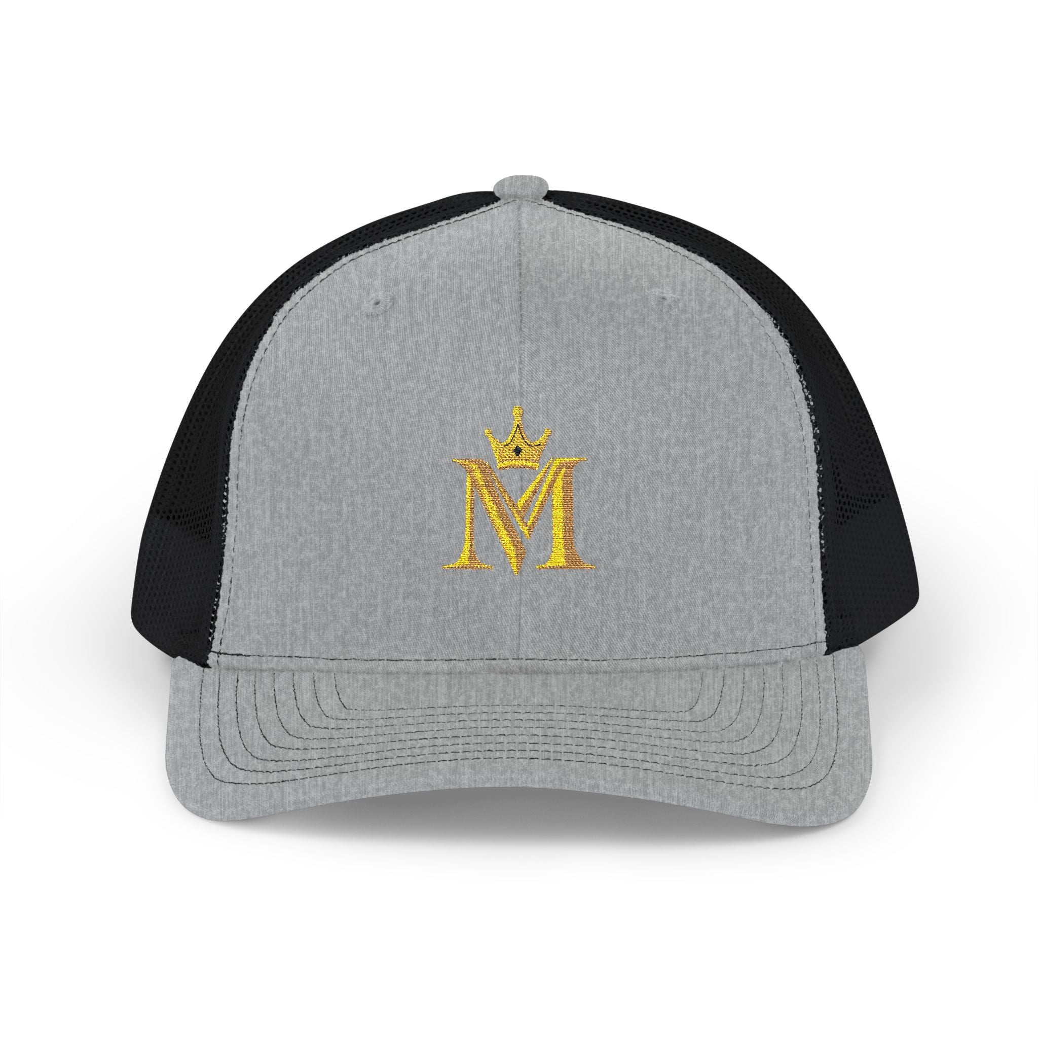 Embroidered Gold Crown M Trucker Cap