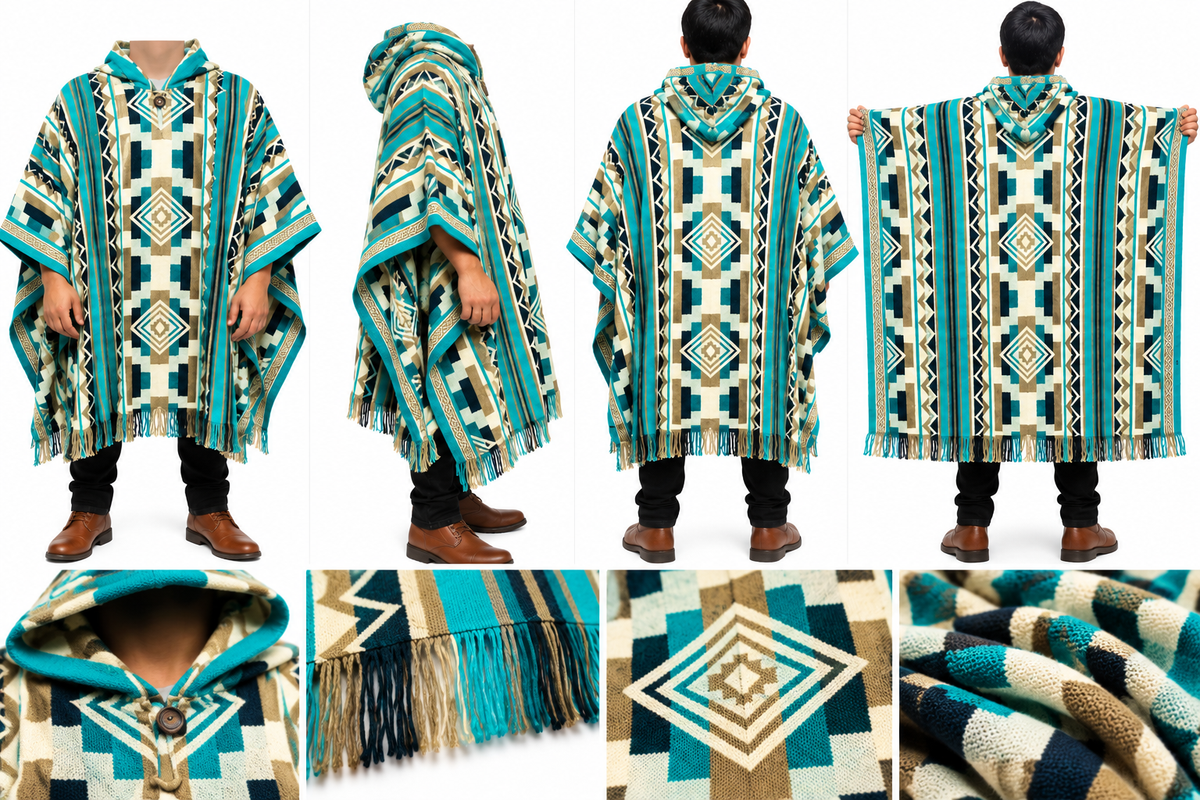 Ponchos Ecuatorianos con lana de alpaca