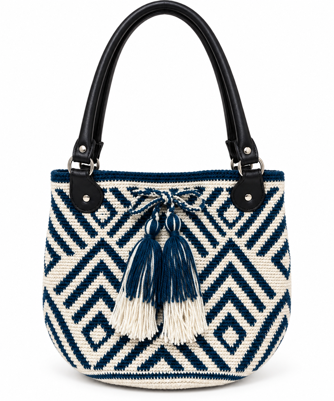 “Bolso Artesanal Ecuatoriano Tejido a Mano – Multicolor”.