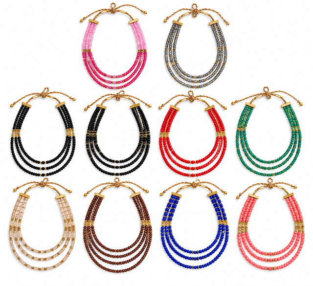 Collares artesanales de cuentas de vidrio